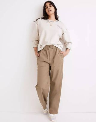 Madewell + Cotton Ripstop Pull-On Straight Cargo Pants