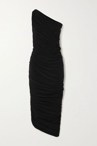 Norma Kamali + Diana One-Shoulder Ruched Stretch-Jersey Dress