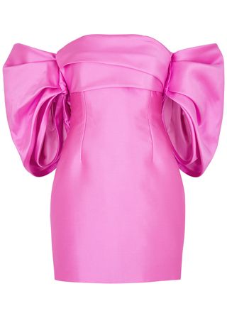 Solace + Elina Pink Off-the-Shoulder Mini Dress
