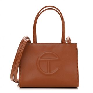 Telfar + Vegan Leather Small Shopping Bag Tan