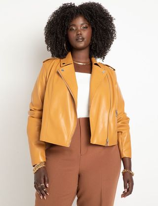 Eloquii + Faux Leather Moto Jacket