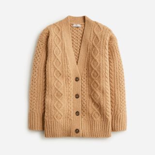 J.Crew + Cable-Knit Stretch Cardigan Sweater