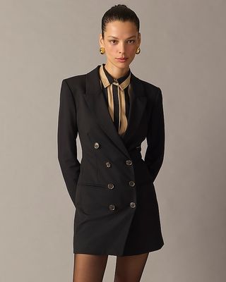 J.Crew + Collection Double-Breasted Blazer-Dress in Italian Stretch-Wool Blend
