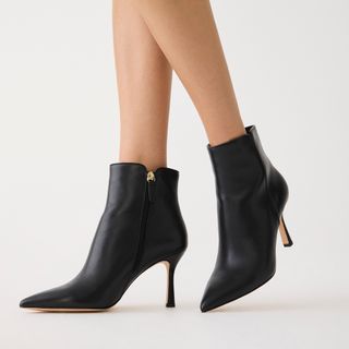 J.Crew + Pointed-Toe Ankle Boots in Leather