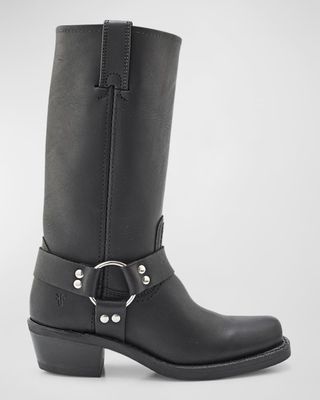 Fyre + Tall Leather Harness Biker Boots