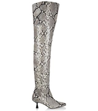 Brother Vellies + Ronstadt Snake-Embossed Leather Over-the-Knee Boots