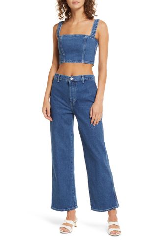 Reformation + Sunny Denim Crop Top & Jeans Set