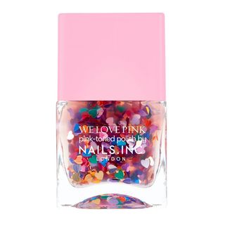 Nails Inc. + Kissing in Kensington Rainbow Heart Topper Nail Polish