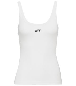 Off-White + Logo Cotton-Blend Tank Top