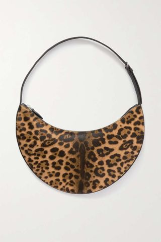 Alaïa + Demi Lune Leopard-Print Calf Hair Shoulder Bag