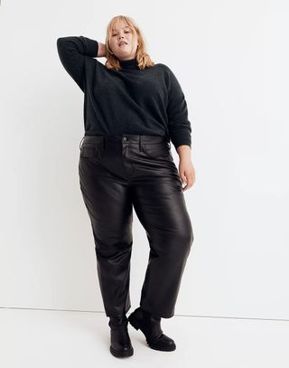 Madewell + The Plus Perfect Vintage Straight Jeans: Faux Leather Edition