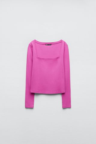 Zara + Square Neck Shirt