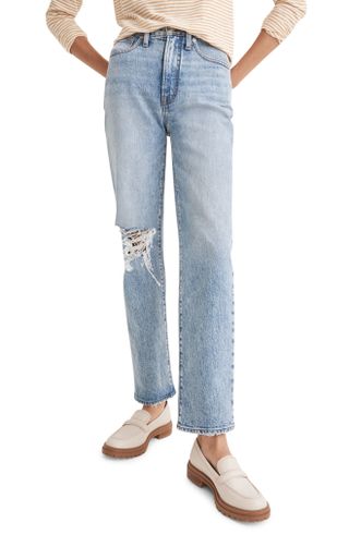Madewell + Straight Leg Stretch Cotton Jeans
