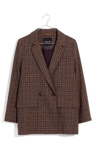 Madewell + Caldwell Double Breasted Blazer in Hedden Plaid
