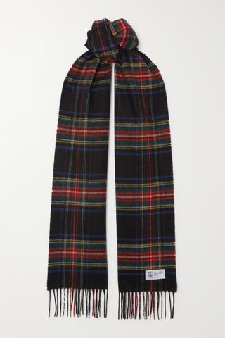 Johnstons of Elgin + Fringed Tartan Cashmere Scarf