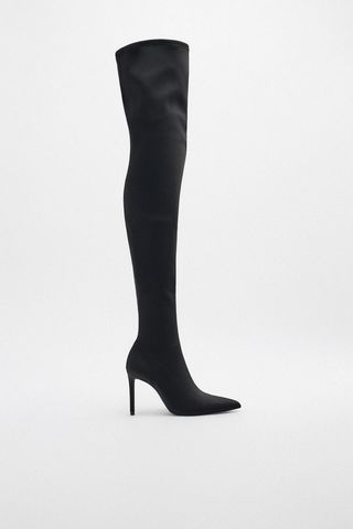 Zara + Over-The-Knee Fabric Boots