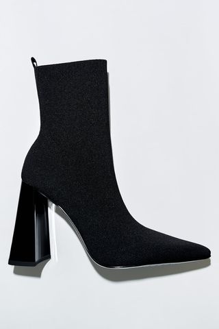 Zara + Fabric Heeled Ankle Boots