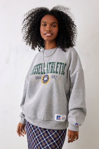 Russell Athletic + Grey Jersey Crew Sweatshirt