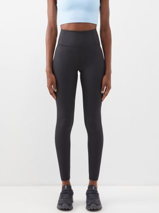 Girlfriend Collective + High-Rise Ribbed-Jersey Compression Legging