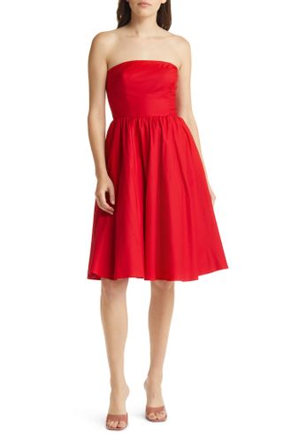 Reformation + Buttercup Strapless Stretch Organic Cotton Dress