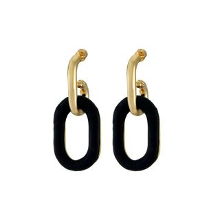 Scoop + Faux Leather and 14K Gold Flash-Plated Earrings