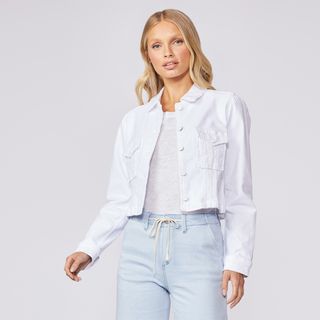 PAIGE + Cropped Pacey Denim Jacket