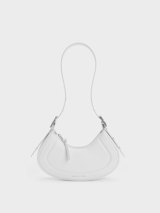 Charles & Keith + White Petra Curved Shoulder Bag