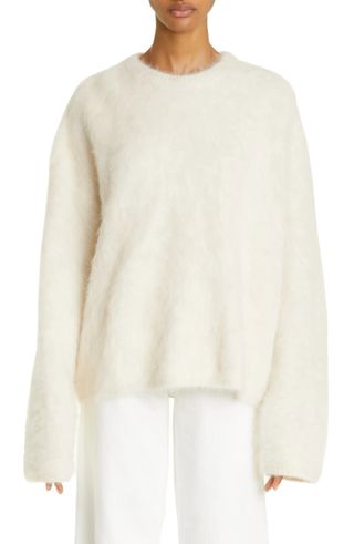 Totême + Oversize Brushed Alpaca Blend Sweater