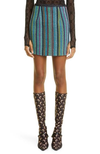 Marine Serre + Terry Kitchen Towels Cotton Miniskirt