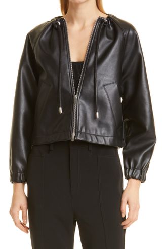 Proenza Schouler White Label + Crop Faux Leather Jacket