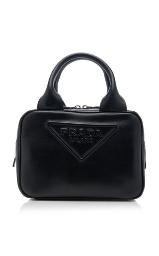 Prada + Embossed Leather Top Handle Bag