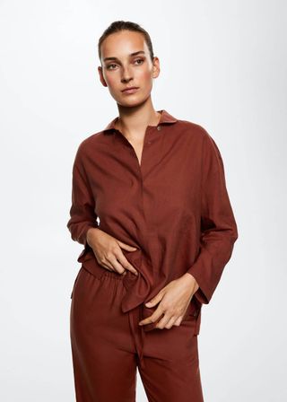 Mango + Linen Pajama Shirt