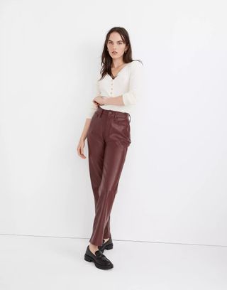 Madewell + The Perfect Vintage Straight Jean: Faux Leather Edition