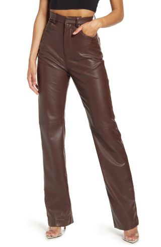 House of CB + Inaya High Waist Faux Leather Trousers
