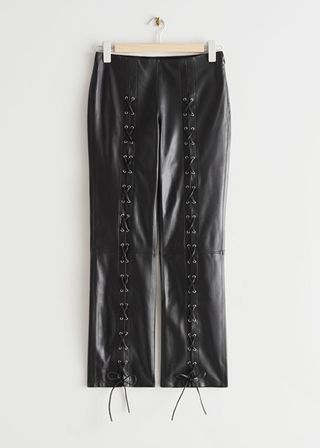 & Other Stories + Lace-Up Leather Trousers