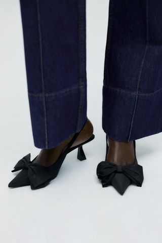 Zara + Slingback Heels With Bows