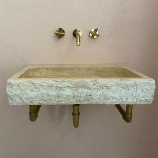 N Marble Decoration + Travertine Marble Sink