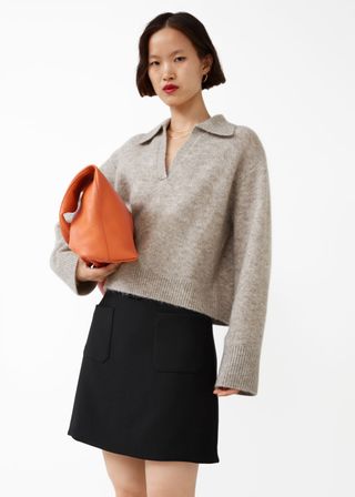 & Other Stories + Collared Boxy Knit Sweater