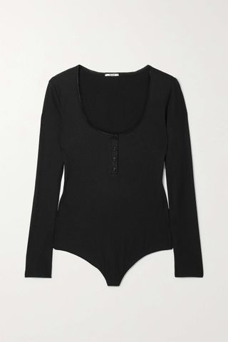 Wolford + Henley Ribbed Stretch-Modal Thong Bodysuit