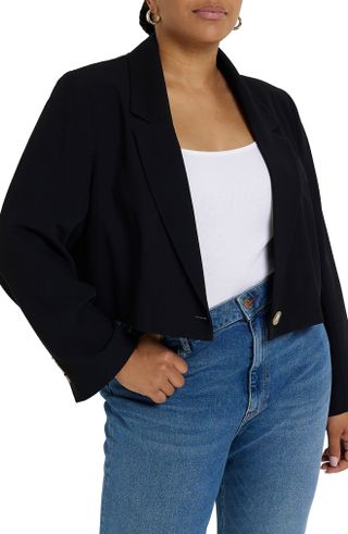 River Island + Crop Dad Blazer