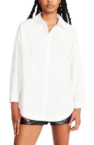 Steve Madden + Poppy Oversize Cotton Button-Up Shirt