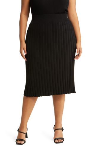 Halogen + Rib Midi Sweater Skirt