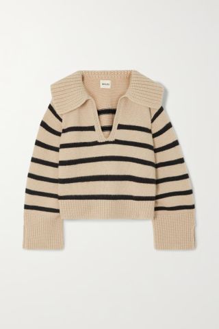 Khaite + Evi Oversized Striped Cashmere Sweater
