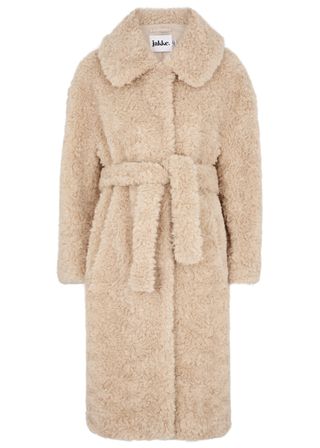 Jakke + Katrina Sand Textured Faux Fur Coat