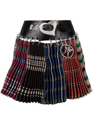 Chopova Lowena + Pleated Tartan Mini Skirt