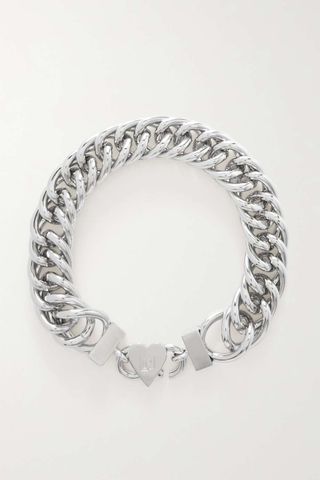 Paco Rabanne + Heart Silver-Tone Choker