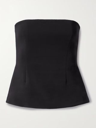 Co + Strapless Stretch-Crepe Bustier Top