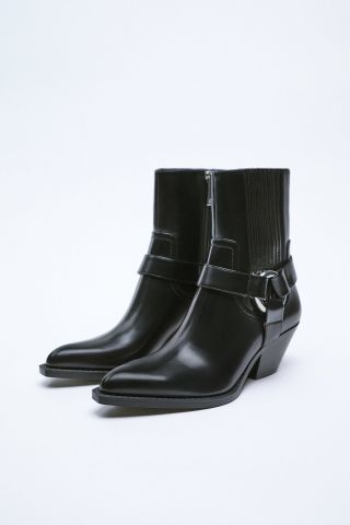 Zara + Heeled Cowboy Ankle Boots
