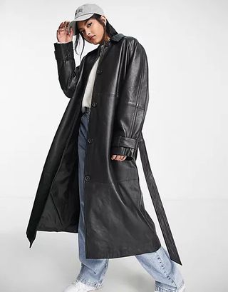 ASOS Design + Leather Trench Coat