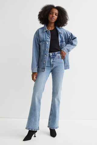 H&M + High Waist Bootcut Jeans